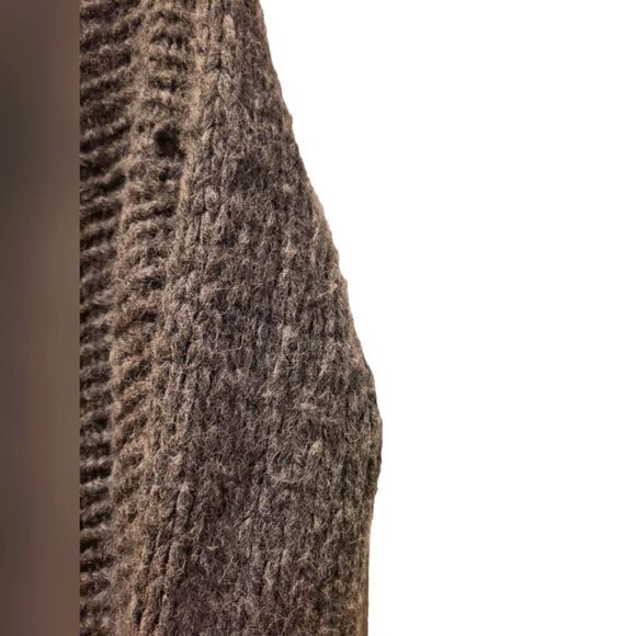 RAQUEL ALLEGRA Baby Alpaca Open Front Sweater Dark Gray, Bohemian Fringe | 3 XL - Picture 8 of 16